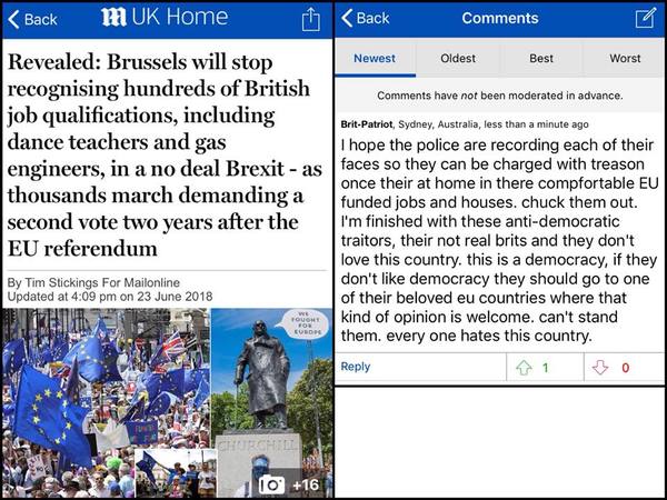 ...to remind people about today's march against Brexit