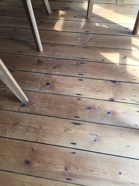 Fixing scuffs on pine floorboards
