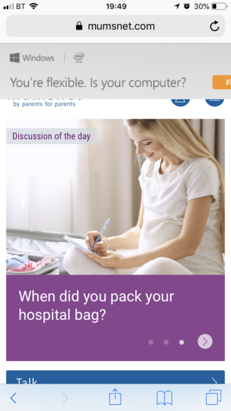 Ad covering the page