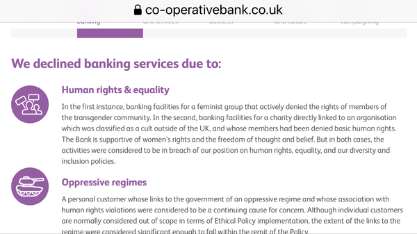 Women's group barred from Co-op bank account over Trans issues