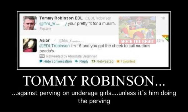 To think what happened to Tommy Robinson was wrong