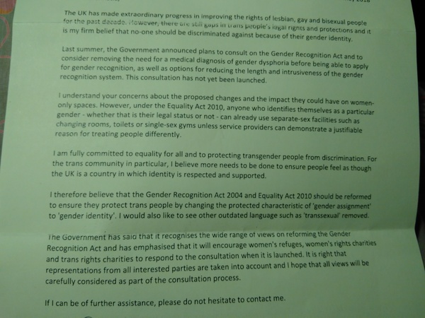 Writing to MPs and/or Ministers