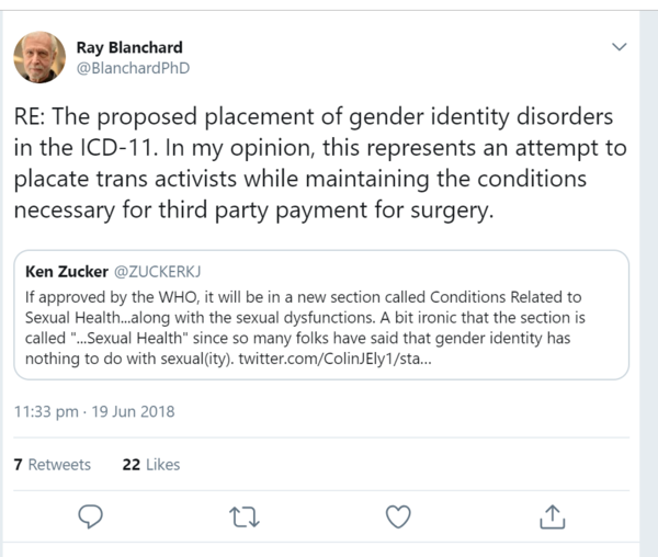 World Health Organisation ICD 11 on trans people
