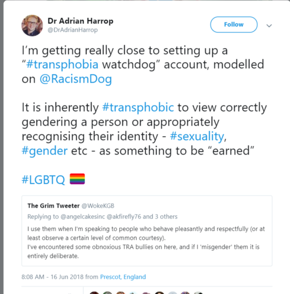 Dr Adrian Harrop, who the funk does he think he is?
