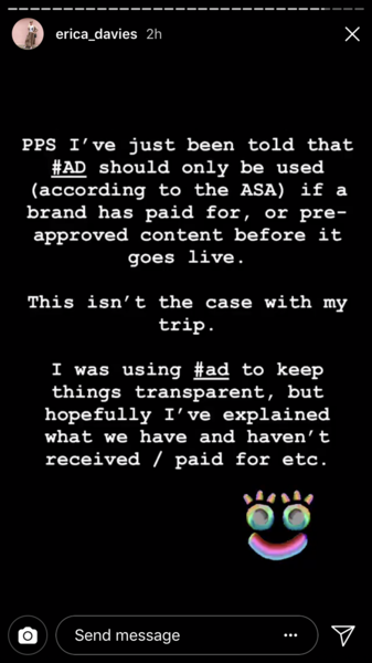 Continuing the discussion around instagram influencers and ethics
