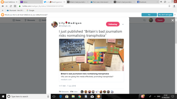 Paris Lees interviewed by Nick Robinson on Radio 4 now on.