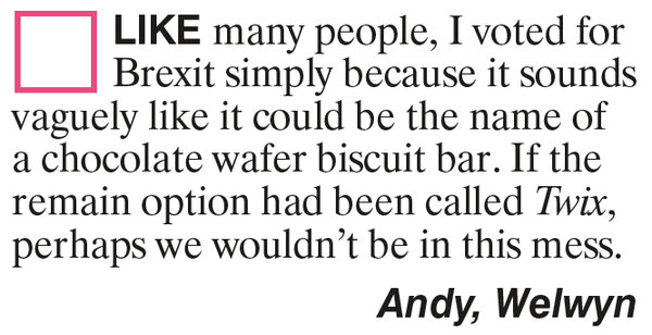 Westmistenders: 'No Deal please; We're British'