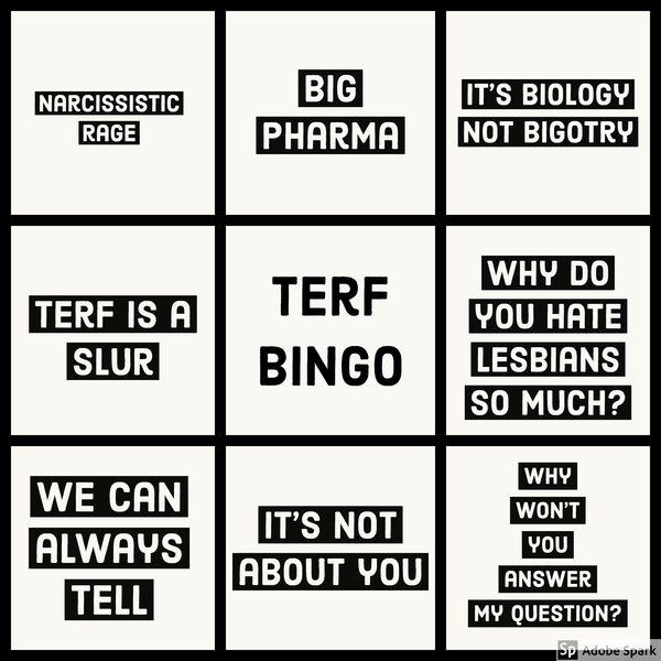 Trans right activist bingo!