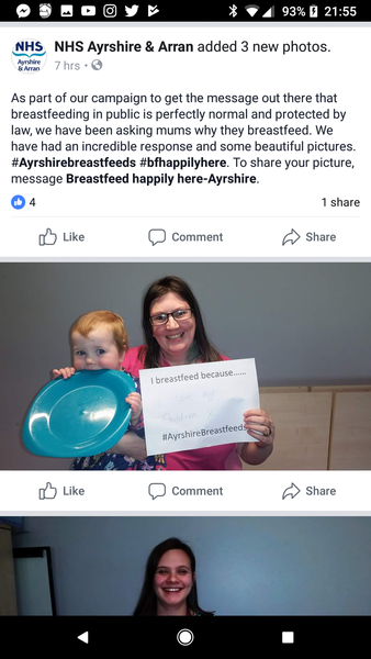 NHS FB campaign for breastfeeding