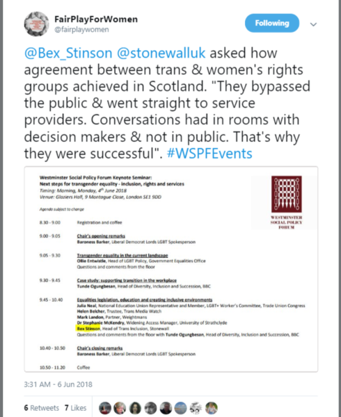 Westminster Social Policy forum today  'Next steps for transgender Equality' #WSPFEvents