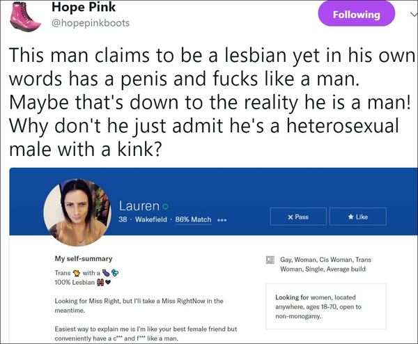 Hope Lye suspended from Twitter...