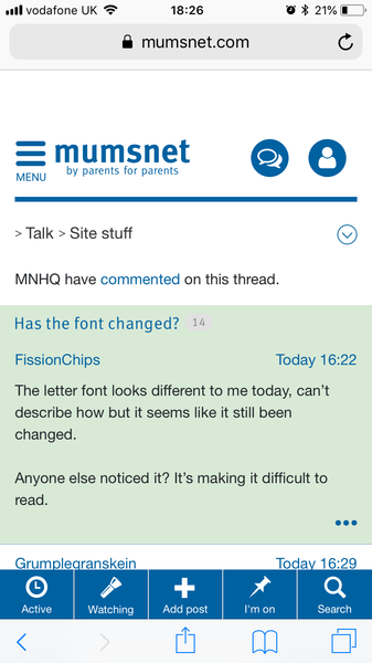 Has the font changed?