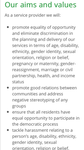 Does your Local Authority Equality Policy exclude sex as a protected characteristic?