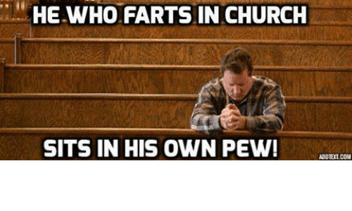 AIBU to avoid church because of DH’s flatulence 🤢