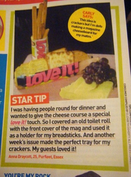 To think I might get money for a tip in a magazine?