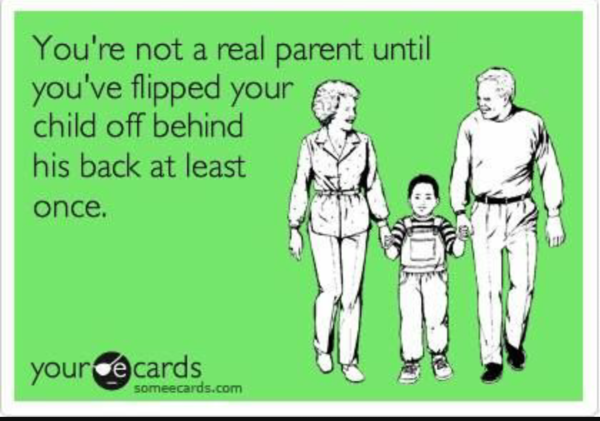 ...to sometimes give toddler DD the finger behind her back?