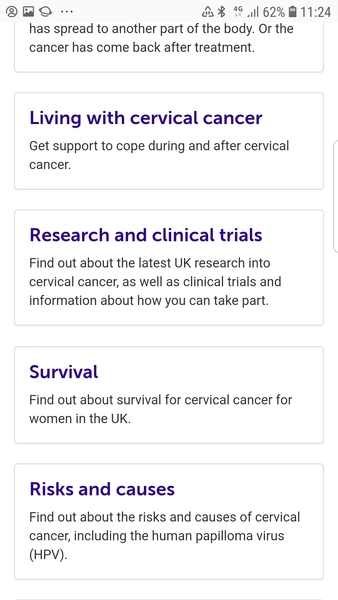 Had a reply from CRUK re "cervix havers"