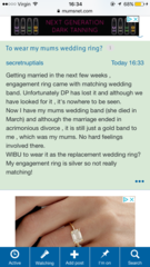 To wear my mums wedding ring?