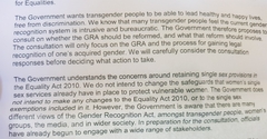 Response from my female Labour MP supporting the demands of A Woman's Place