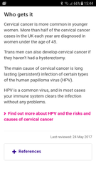Had a reply from CRUK re "cervix havers"