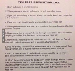 To be sick of  women being told to exercise 'situational awareness'