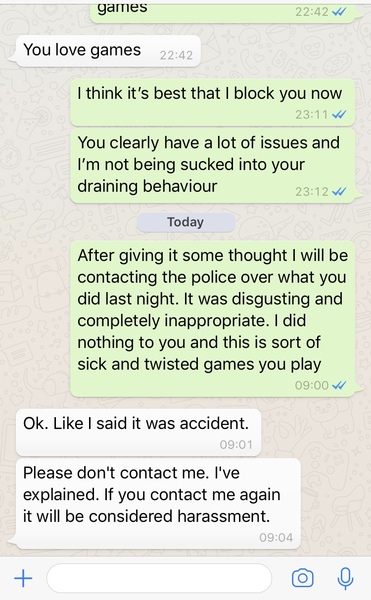 Upset by his behaviour?