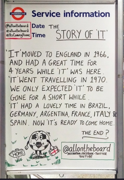 To say 'get over here if you want England to win'