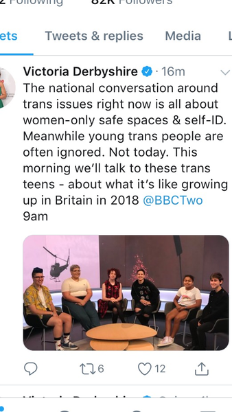 Victoria Derbyshire show today - transgender children buying time by delaying puberty