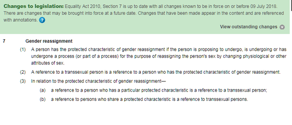Feeling dumb here... apologies, could someone clarify Equality Act???