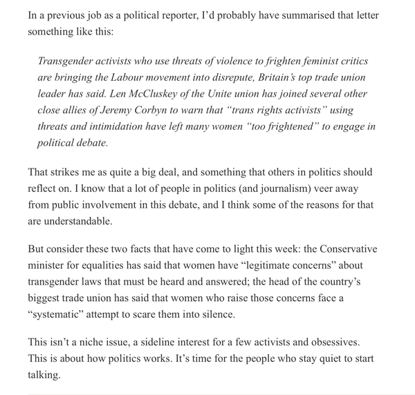 James Kirkup 'Labour and Tories finally see the truth about the gender debate'