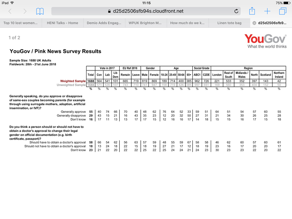 How much do we know about the Pink News survey by YouGov... actual facts, questions etc