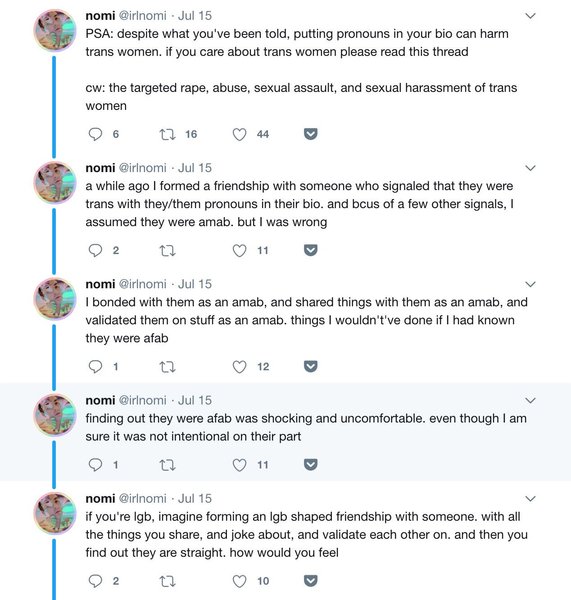 The vast majority of male born transwomen still retain a penis