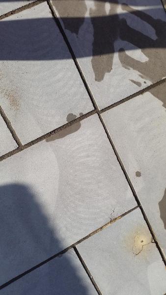 Karcher pressure washer left swirly marks over patio - help!