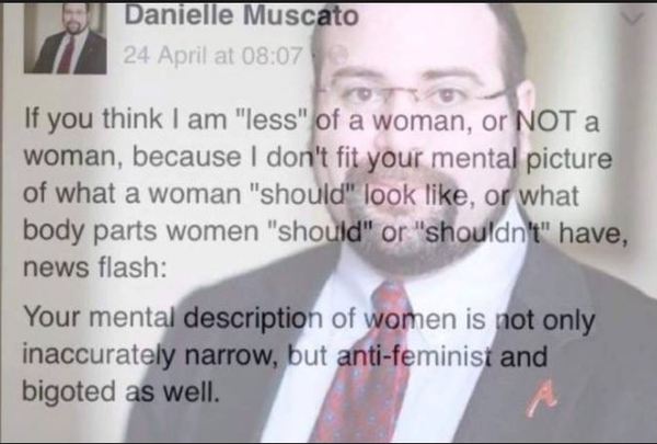 To ask if you think it is controversial to say that a person with male genitalia should not be allowed to use changing rooms used by people with vaginas?