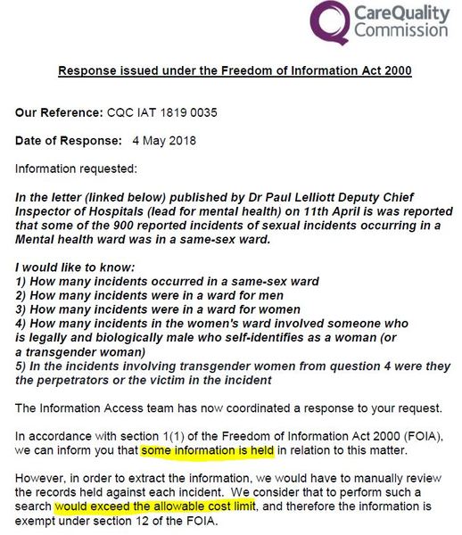 NHS confuse sex and gender on advice about The Mental Health Act