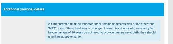 Birth vs marriage surname - first time ever!