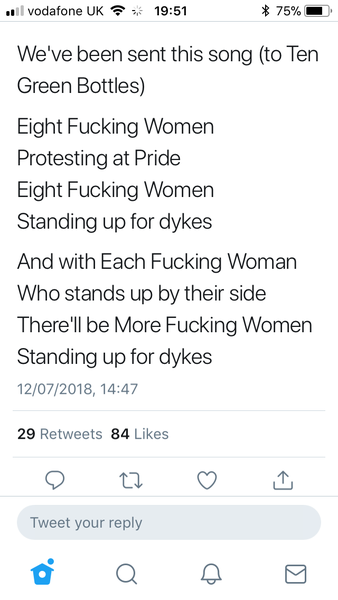 'Get the L Out' Statement by the lesbian protesters at Pride London