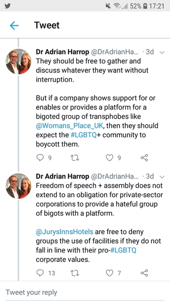 Womans Place UK  Facebook/Twitter attack & request to share statement on social media.