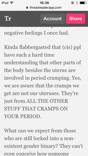 Transwomen have periods too you know! Just no bleeding