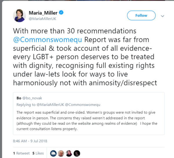 Maria Miller MP responds to Bo Novak, 'Report was far from superficial & took account of all evidence'