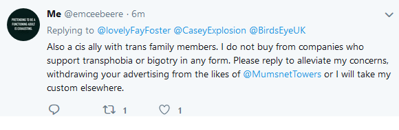 Anyone want to tell Birdseye they appreciate freedom of speech and women's rights