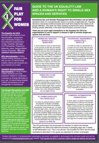 NHS confuse sex and gender on advice about The Mental Health Act