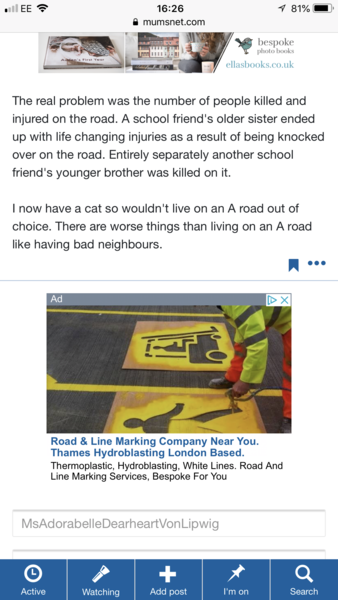 Do you or would you live on an A road?