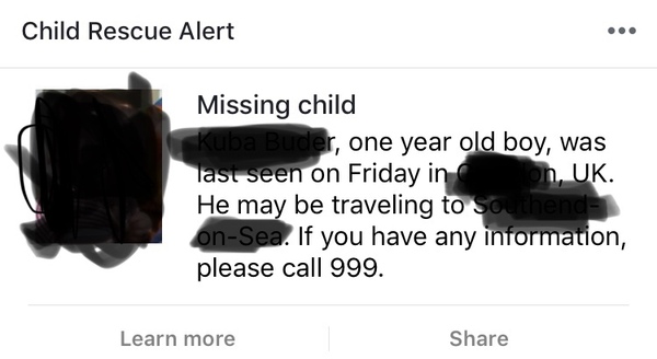 To wonder about all the missing children FB posts