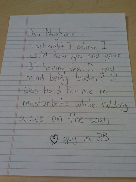Is there a polite way to ask new neighbours not to have loud sex at 5am?