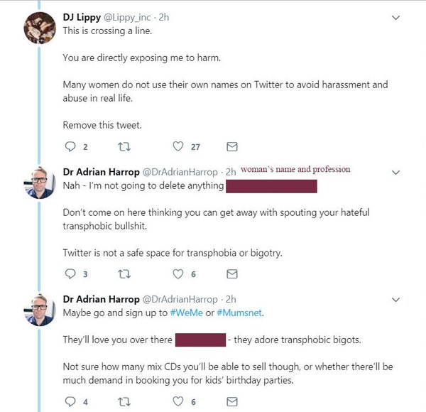 Dr Adrian Harrop - Dr Misogyny is pursuing another woman.