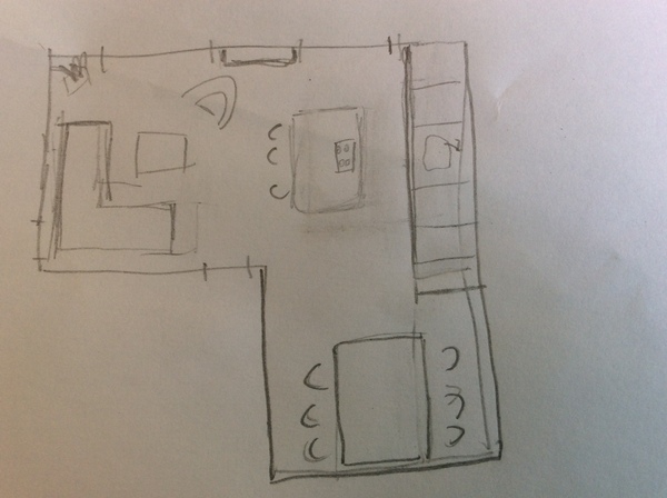 help me with the kitchen-diner layout (floor plan attached)