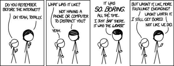 To think people would be much happier if the internet didn't exist