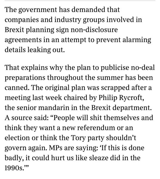 To ask if those panicking about Brexit realise they've been had?