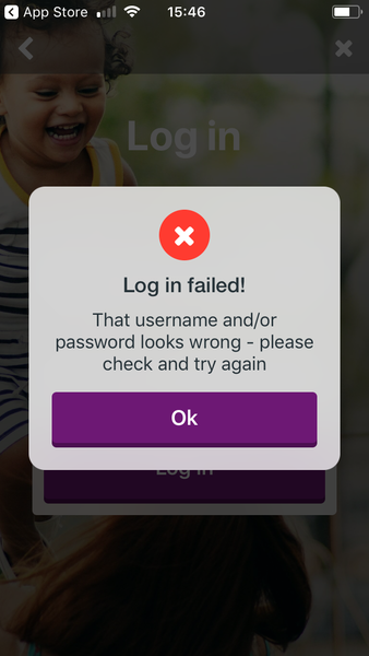 Not recognising user name/ password
